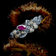 Ruby Silver & 9ct Gold Beech Ring